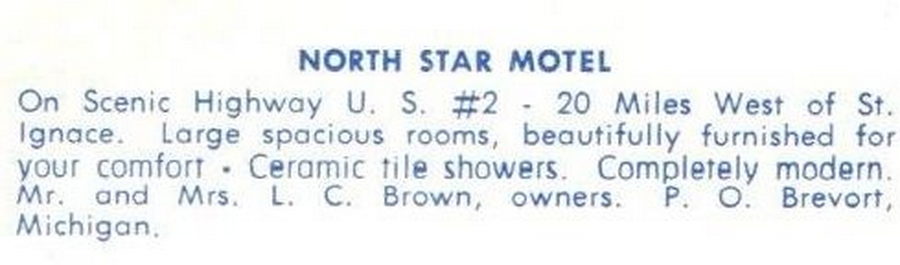 North Star Motel (Brevort Motel) - Vintage Postcard (newer photo)